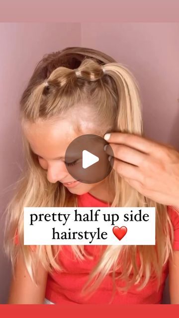 Audrey McClelland on Instagram: "PRETTY HALF UP SIDE HAIRSTYLE ❤️ Here’s a pretty half up side hairstyle for you! This is a cute one and a SUPER easy. 🥰 . I share our fave hair products in my highlights and in my stories. . #simplehairstyles #simplehair #simplehairstyle #easyhairstyles #easyhairstyle #easyhairstylesforgirls #cutehairstyles #cutehair #hairvideo #hairideas #hairinspo #hairinspiration #hairvideos #hairidea #schoolhairstyles #schoolhair #hairstyles #hair #hairstyle #hairtutorial #hairtutorials #halfupdo #halfuphair  #halfuphairstyle" Kids Half Up Hairstyles, Girls Half Up Half Down Hairstyles Kids, Toddler Half Up Half Down Hair, Girls Half Up Hairstyles Kids, Girlie Hairstyle, Brooke Hairstyles, Kids Hairstyles Girls Easy, Medium Hairstyles For Girls, Half Up Hair Do