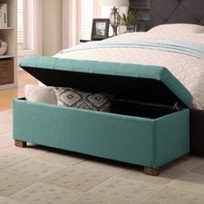 Teal Large Tufted Storage Bench Large Storage Bench, Large Storage Ottoman, Tufted Storage Bench, Storage Chair, Upholstered Storage Bench, Bench Designs, Bedroom Bench, Storage Ottoman Bench, Stylish Storage Solutions