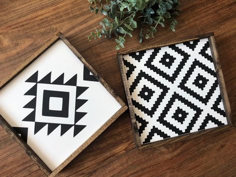 Aztec Wall Art, Aztec Art, Print Decor, Rustic Wall Art, Business Idea, Aztec Pattern, House Projects, Barn Quilts, Rustic Walls