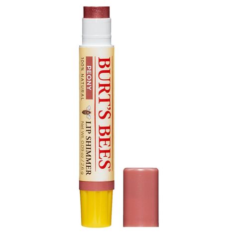 Burt's Bees 100% Natural Moisturizing Lip Shimmer, Peony, 1 Tube *** You can get more details here : Lip Care Burt's Bees Lip Shimmer, Burts Bees Lip Balm, Burts Bees Lip, Lip Balm Stick, All Natural Makeup, Theobroma Cacao, Tinted Lip Balm, Burt's Bees, Burts Bees