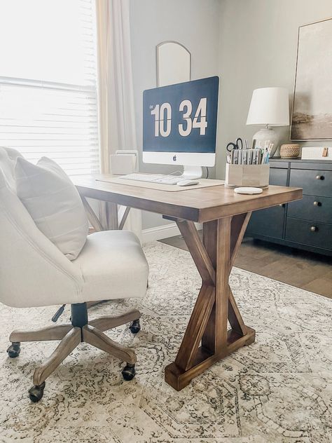 Shop 47.2" Farmhouse Wooden Office Desk … and other curated products on LTK, the easiest way to shop everything from your favorite creators. Farmhouse Office Table, Custom Desks Ideas, Modern Rustic Desk, Farmhouse Computer Desk, Farmhouse Style Desk, Modern Farmhouse Office Space, Aesthetic Therapy Office, Neutral Home Office Decor, Diy Butcher Block Desk