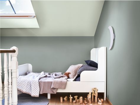 A kids bedroom with serene and calming neutral colours and Dulux Colour of the Year 2020 - Tranquil Dawn #melaniejadedesign #bedroom #bedroomideas Neutral Kids Bedroom, Tranquil Dawn, Colourful Living Room, Attic Rooms, Paint Brands, Calming Colors, Boy's Bedroom, Color Of The Year, Bedroom Colors