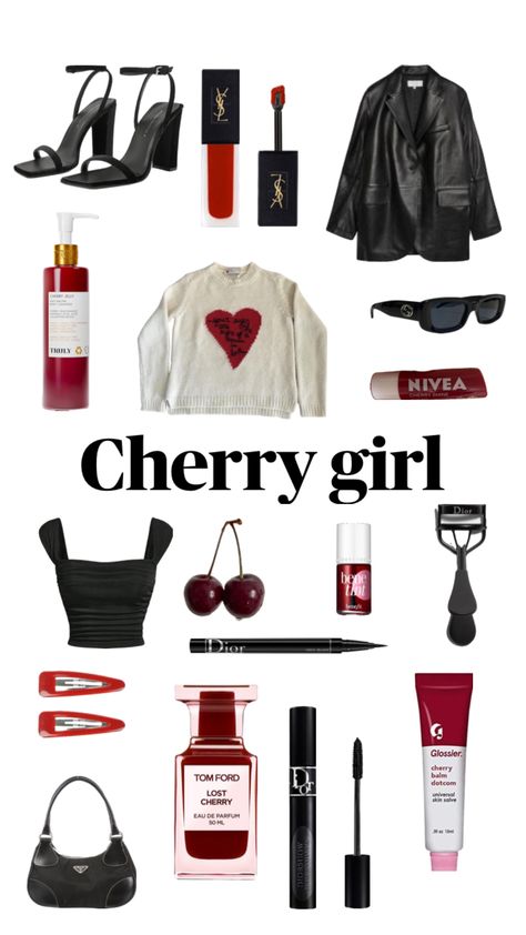 Cherry Girl, Rock Star Outfit, Fancy Accessories, Outfit Inso, Rockstar Aesthetic, Clean Fashion, Cherry Cola, Rock Outfits, Cute Lazy Outfits