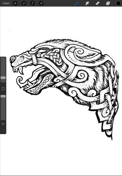 Viking Heart Tattoo, Viking Deer Tattoo, Fenrir Tattoo Design Norse Mythology, Irish Wolf Tattoo, Dwarven Tattoo Design, Celtic Shoulder Tattoos For Women, Viking Animal Tattoo, Small Norse Tattoo, Celtic Knot Tattoo Men