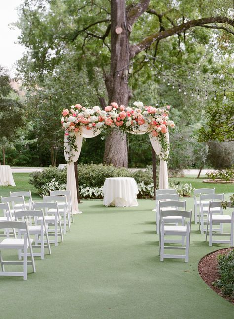 Garden Wedding Ceremony Arch, Wedding Chuppah Flowers, Huppah Wedding, Houstonian Hotel, Ceremony Backdrop Outdoor, Chuppah Flowers, Outdoor Wedding Backdrops, White Wedding Arch, Summer Wedding Ceremony