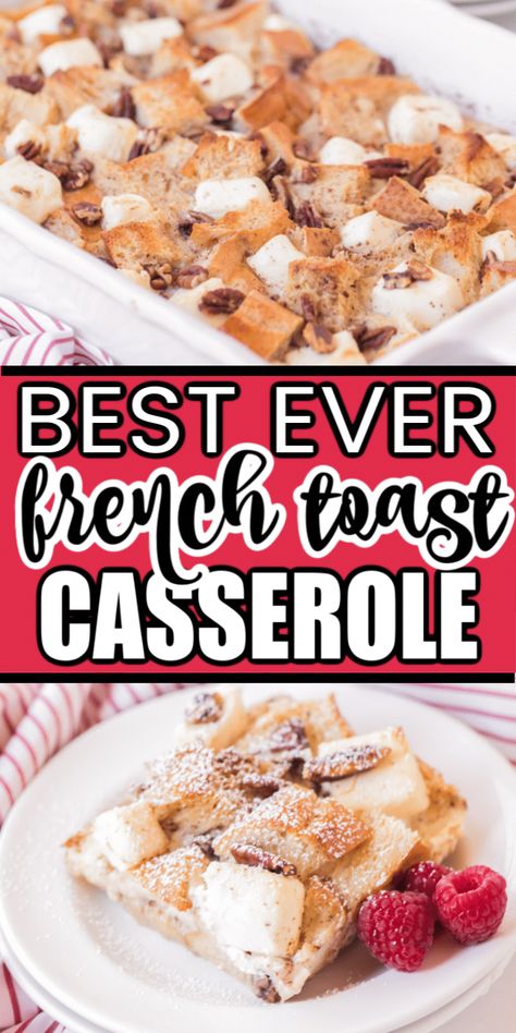 Oven French Toast Casserole, Easy Stuffed French Toast, Crunchy Breakfast, Easy French Toast Casserole, Casserole With Cream Cheese, Oven French Toast, Oven Baked French Toast, Easy French Toast Bake, French Toast Bake Overnight