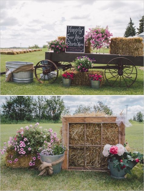 Photo booth idea: hay bales, chevron backdrop, watering cans, flowers, decor. Places for ppl to sit on the hay bales. Havnt quite found what I'm looking for yet Hay Bale Ideas, Hay Bale Wedding, Outdoor Photo Booths, Reception Entrance, Rustic Farm Wedding, Photo Booth Prop, Wedding Entrance, Hay Bales, Salou