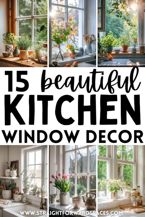 15 beautiful kitchen window decor ideas, features lots of plants, flowers, herbs, candles, mason jars and other cute decor items. Kitchen Windowsill Ideas, Windowsill Decor Ideas, Window Sill Ideas Decoration, Kitchen Window Ideas Modern, Kitchen Window Sill Ideas, Kitchen Window Sill Decor, Plants Windowsill, Kitchen Window Decor Ideas, Window Decor Ideas