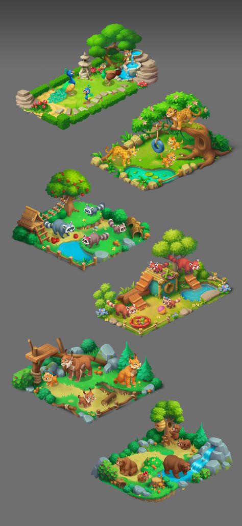 ArtStation - Game objects, Playrix Games Zoo Games, Heart Garden, Idle Game, Map Games, Game 2d, Farm Games, Digital Marketing Design, Garden Games, Casual Art