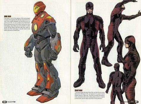 Ultimate Iron Man and Ultimate Giant Man | Ultimate marvel, Marvel superheroes, Marvel superheroes art Ultimate Iron Man, Marvel Ultimate Universe, X Men Costumes, Bryan Hitch, Marvel Concept Art, Iron Man Comic, Ultimate Marvel, Marvel Superheroes Art, Iron Man Art