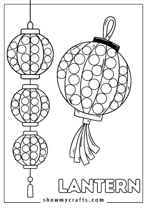 This is a fun Chinese New Year dot painting activity. The kids will painting this chinese lantern in red, gold and black #chineselantern #chinesenewyear #dotpainting Dot Painting Printables, Chinese New Year Activity, New Year Activity, Chinese New Year Crafts For Kids, Chinese New Year Activities, China Crafts, Lantern Craft, Chinese Crafts, Chinese New Year Crafts