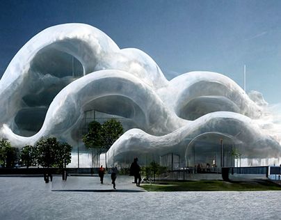 Bubble Architecture, Cloud Building, Cloud Architecture, Pastel Color Background, Pavilion Architecture, Architecture Concept Diagram, Parametric Architecture, Roof Architecture, Art Appliqué