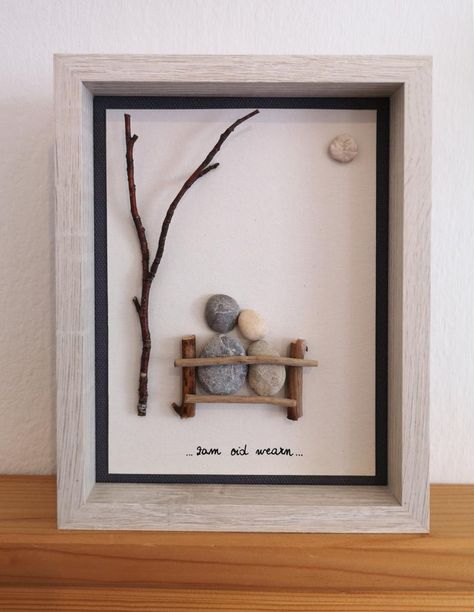 Pictures Stone Picture Couple Love Pebble Art Wall Decor | Etsy Stone Pictures Pebble Art, Pebble Art Family, Art Pierre, Stone Art Painting, Pebble Pictures, Stone Pictures, Rock Painting Designs, Stone Crafts, Rock Painting Art