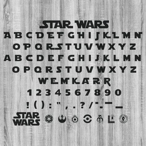 Star Wars Writing, Star Wars Letters, Star Wars Alphabet, Alphabet Disney, Star Wars Stencil, Star Wars Activities, Star Wars Font, Star Wars Classroom, Svg Star Wars