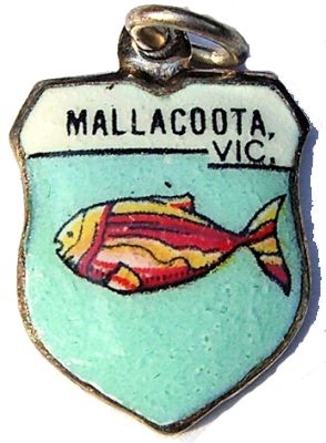 Australia - Mallacoota Victoria Fish Enamel Shield Charm Mallacoota Victoria, Travel Charms, Vintage Charm Bracelet, Jewelry Charms, Bracelet Charms, Vintage Bracelet, Silver Enamel, Vintage Bracelets, Vintage Charms