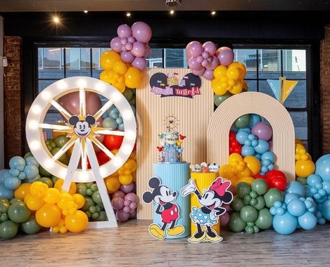 Disney Baby Shower Ideas – Disneyland “Babyland” – Baby Shower Ideas 4U Disneyland Backdrop, Vintage Disney Baby Shower Ideas, Disney Theme Party Decorations, Disney Party Ideas Decorations, Baby Shower Ideas Disney, Disneyland Theme Birthday Party, Disney Themed Baby Shower, Disneyland Birthday Party Theme, Disney Backdrop