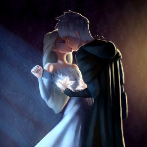 Jelsa Fanart, Disney Mignon, Disney Ships, Jack Frost And Elsa, Jack And Elsa, Disney Princess Fan Art, Images Disney, Frozen Disney Movie, Modern Disney