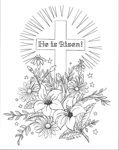 Jesus Rose From The Grave, Easter Coloring Sheets, Easter Drawings, Bible Verse Coloring Page, Scripture Coloring, Bible Verse Coloring, Easter Coloring, School Coloring Pages, Easter Printables Free