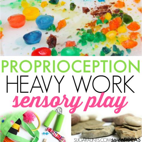 The OT Toolbox - Tools and Ideas for Occupational Therapists, Teachers, and Parents Sensory Seeker Activities, Heavy Work Sensory, Tactile Sensory Activities, Sensory Processing Activities, Proprioceptive Activities, Therapy For Kids, Sensory Integration Therapy, Tactile Activities, Sensory Seeker