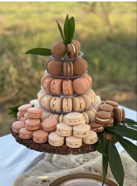 Macaroon Table Wedding, Wedding Dessert Table Macarons, Fall Wedding Macarons, Fall Color Macarons, Macaron Wedding Tower, Macaron Display Wedding, Macaroon Wedding Display, Macarons For Wedding, Wedding Macarons Display