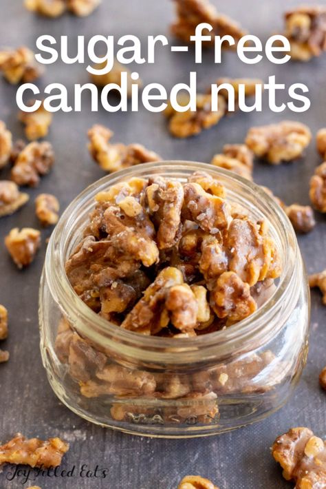 Candied Walnuts Easy, Walnut Recipes Healthy, Spiced Walnuts Recipe, Candied Walnut Recipe, Glazed Walnuts, Dessert Cravings, Low Carb Candy, Holiday Snack, Healthy Candy