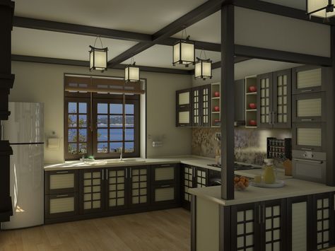 Japanese-style kitchen Japanese Kitchen Ideas, Kitchen Japanese Style, Asian Kitchen Design, Modern Japanese Kitchen, Traditional Japanese Kitchen, Japanese Kitchen Design, Interior Design Japanese, Japanese Dining Table, Kitchen Japanese