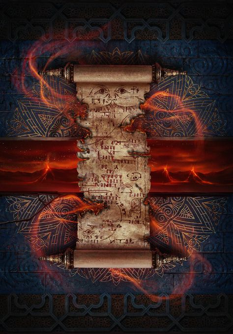 ArtStation - Cursed Scroll, Karol Bem Magic Spells Art, Fantasy Scroll, Magic Scroll, Artifact Art, Cursed Objects, Fantasy Props, Do Not Open, Art Folder, Dnd Art