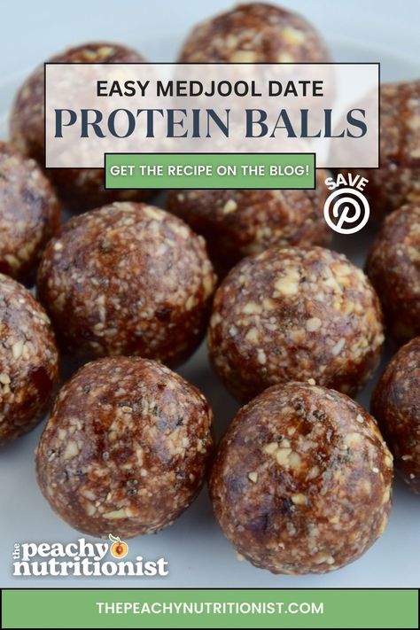 easy medjool date Protein Balls Protein Bites With Dates, Protein Ball With Dates, Medjool Date Balls, Power Balls Recipe With Dates, Dates Power Balls, Date Power Balls Recipe, Date Protein Balls Healthy, Plant Based Protein Balls, Healthy Date Balls Recipe