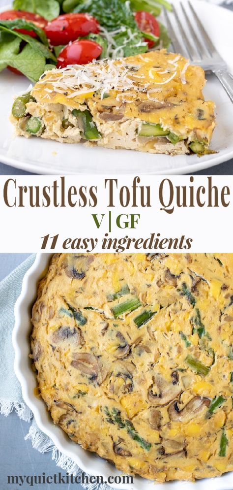 Tofu Quiche, Vegan Quiche, Tofu Recipes Vegan, Asparagus And Mushrooms, Brunch Casserole, Meal Prep Plans, Vegan Gluten Free Recipes, Meal Suggestions, Quiche Recipes