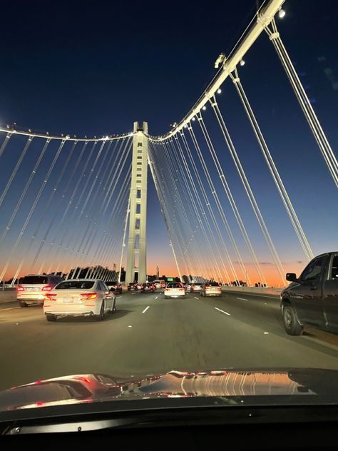 Bay Area Aesthetic, Sf Aesthetic, San Francisco Aesthetic, Driving Fast, Cali Summer, Bay Bridge San Francisco, Bridge Sunset, Us Regions, Midwest Region