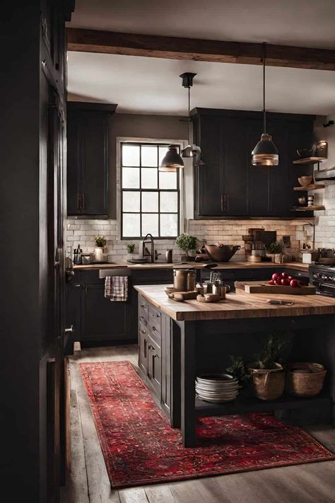 Milford Pa, Moody Farmhouse, 40 Aesthetic, Moody Kitchen, Farmhouse Kitchen Ideas, Comfortable Kitchen, Stay Tune, Kitchen Redesign, Kitchen Dinning Room