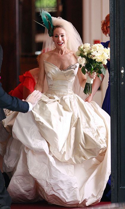 Sarah Jessica Parker wedding dress collection: All about her new line of bridal gowns with Gilt Sarah Jessica Parker Wedding, Parker Wedding Dress, Carrie Bradshaw Wedding Dress, Carrie Bradshaw Wedding, Westwood Wedding Dress, Vivienne Westwood Wedding Dress, Vivienne Westwood Wedding, Movie Wedding, Tv Weddings