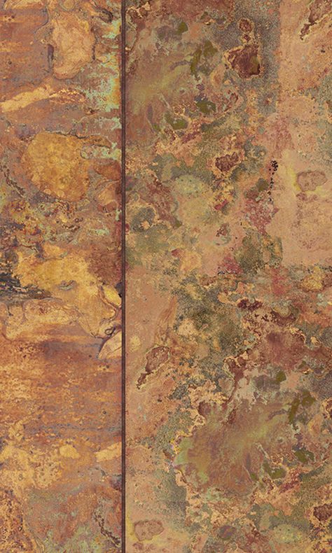 Transitional Wallpaper, Faux Metal, Copper Tiles, Beige Wallpaper, Rusted Metal, Metallic Wallpaper, Damask Wallpaper, Orange Wallpaper, Metallic Copper