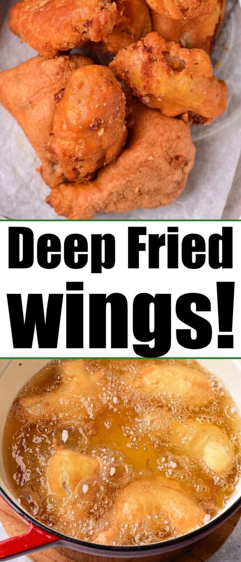 How long to deep fry chicken wings in a pan, Dutch Oven or deep fried is here. With a light tempura batter or naked it's the best appetizer. Deep Fried Wings Recipe, Deep Fry Chicken Wings, Deep Fry Chicken, Deep Fried Chicken Wings Recipe, Frying Wings, Chinese Fried Chicken Wings, Fried Wings Recipe, Pan Fried Chicken Wings, Fry Chicken Wings