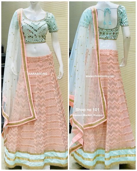 SARABSONS Shop no 101, Naveen Market, Kanpur Chikankari Crop Top Lehenga in Georgette with Mirror Work Blouse Buy online or in store Buy online at www.chikirpolo.com Or order on call/whatsapp +91-9580799019 #chikirpolo #sarabsons #croptop #croptops #croptopdress #lehenga #lehengacholi #croptop #croptoplehenga #croptopskirt #croptopandskirt #chaniyacholi #weddinglehenga #partywearlehenga #partywearlehengas #mirrorwork #mirrorworksuit #chikankarilehenga #chikanlehenga #chikankaricroptop #chika Chikankari Crop Top, Top Lehenga, Chikankari Lehenga, Drape Sarees, Lehenga Crop Top, Lehenga Pattern, Crop Top Lehenga, Mirror Work Blouse, Party Wear Lehenga