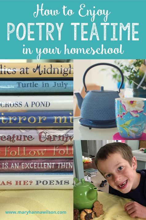 Poetry Tea Time Homeschool, Simple Poetry, Poetry Teatime, Poetry Tea, Poetry Tea Time, Brave Writer, Morning Basket, Poetry Activities, Homeschool Routine