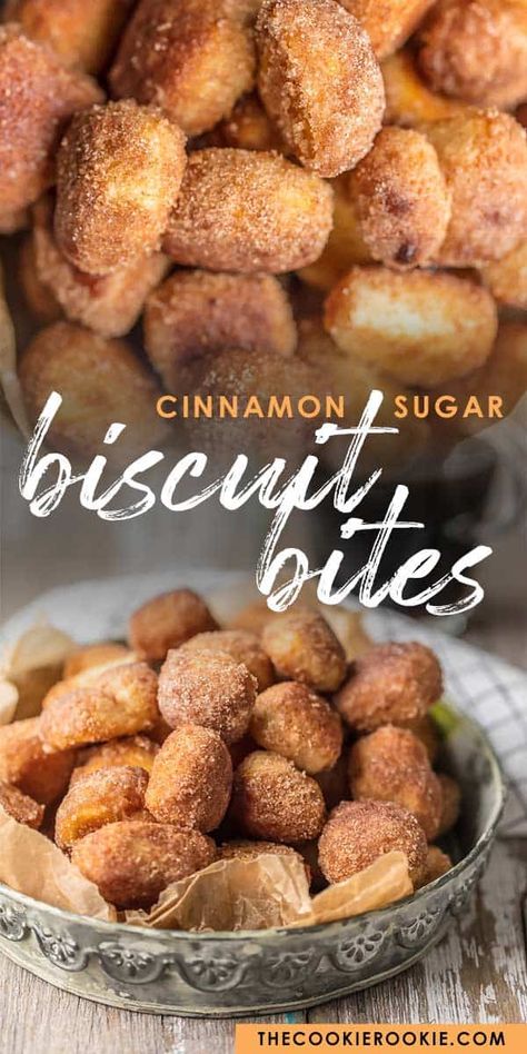 French Toast Bites Easy, Homemade Cinnamon Bites, Stuff To Make With Biscuit Dough, Simple Breakfast Snacks, Breakfast Ideas Pillsbury Biscuits, Biscuits Sweet Desserts, Dessert Using Biscuit Dough, Biscuit Brunch Ideas, Easy Dessert With Biscuits