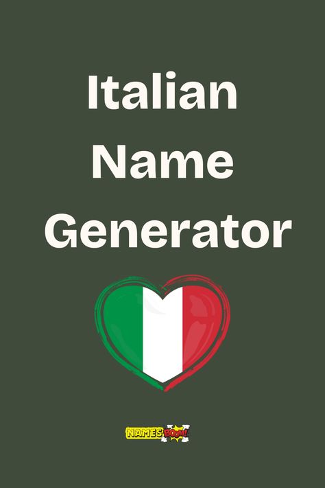 italian name generator Cool Alias Names, Italian Names For Characters, Italian Names And Meanings, Italian Last Names, Last Names For Characters, Italian Names, Names For Girlfriend, Username Generator, N Names