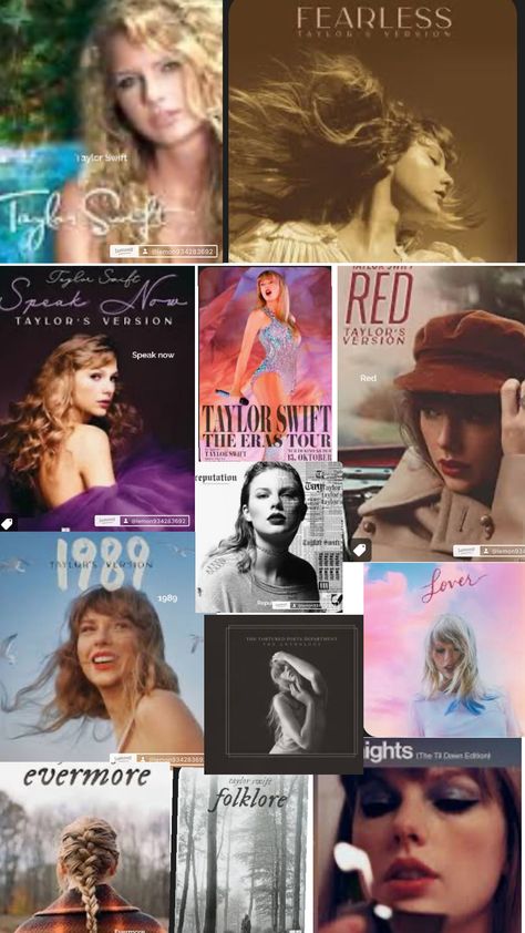 #collage#Taylor Swift All Of Taylor Swift Albums, Taylor Swift Collage, Taylor Swift Albums, Red Taylor, Taylor Swift Album, Taylor Swift Style, Taylor Swift, Swift, Collage