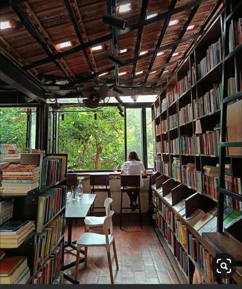 Bookstore Cafe Owner Aesthetic, Library With Cafe, Coffee Book Shop Aesthetic, Library Cafe Coffee Shop, Cafe With Books Coffee Shop, Coffee And Book Shop Aesthetic, Library Coffee Shop Interior Design Book Cafe, Vintage Book Cafe Aesthetic, Book Coffee Shop Aesthetic