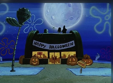 #spongebob #halloween #fall #autumn Halloween 90s Movies, Spongebob Halloween, Halloween Wallpaper Iphone, Halloween Aesthetic, Season Of The Witch, Spooky Scary, Halloween Cartoons, Halloween Town, Fall Wallpaper