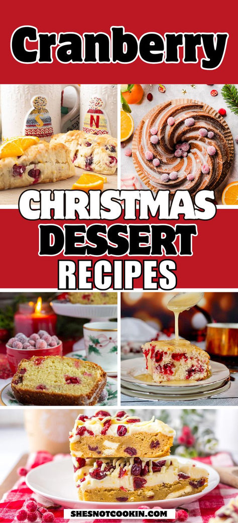 Cranberry dessert photo collage with text overlay. Cranberry Jelly Dessert Recipes, Easy Cranberry Dessert Recipes, Dessert With Cranberries, Cranberry Dessert Recipes Thanksgiving, Recipes With Dried Cranberries, Dried Cranberry Recipes, Copycat Cranberry Bliss Bars, Cranberry Dessert Recipes, Dessert Recipes For Thanksgiving