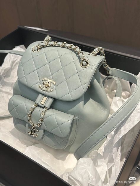 Chanel Blue Bag, Mochila Chanel, Chanel Blue, Stylish School Bags, Kawaii Bags, Luxury Bags Collection, Hot Bags, Girly Bags, Handbag Heaven