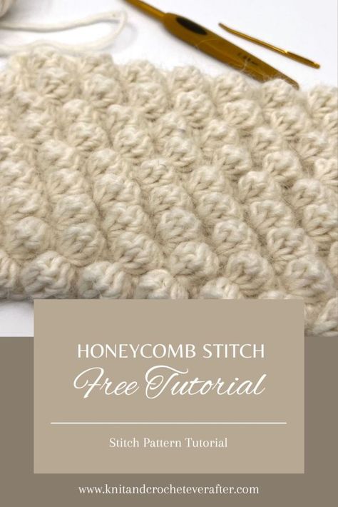 Honeycomb Crochet, Bobble Crochet, Honeycomb Stitch, Free Pattern Download, Crochet Knit Stitches, Easy Crochet Stitches, Wrist Warmers, Knit Picks, Crochet Stitches Patterns