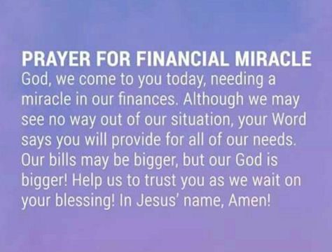 Prayer For Financial Miracle, Prayer For Finances, Financial Prayers, Everyday Prayers, Miracle Prayer, Special Prayers, Prayer Times, Prayer Verses, Money Ideas