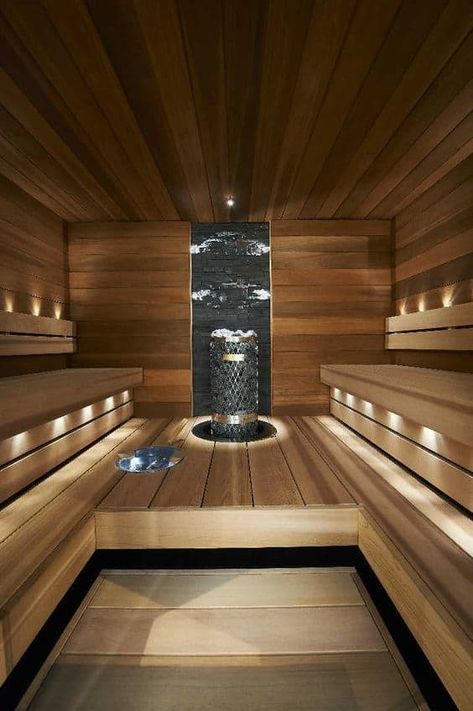 24 Interiors & Outdoor Sauna Design Ideas Wooden Sauna, Deco Spa, Diy Sauna, Building A Sauna, Sauna Shower, Luxury Spa Bathroom, Home Spa Room, Home Sauna, Sauna Diy