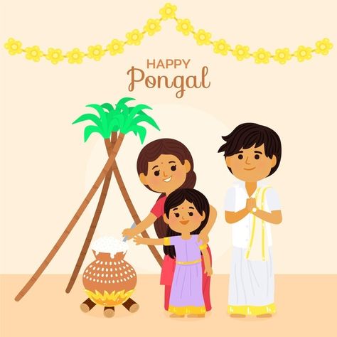 Hand drawn pongal festival. Download it at freepik.com! #Freepik #freevector #hand #hand-drawn #celebration #happy Pongal Celebration Drawing, Pongal Festival Drawing, Pongal Greeting Cards, Happy Pongal Wishes, Pongal Wishes, Pongal Festival, Pongal Celebration, Happy Pongal, Festivals Of India