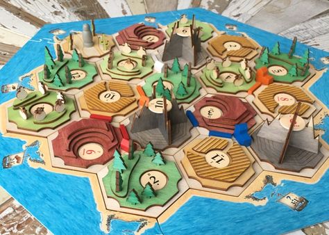 The Base Game Catan Game, Custom Board Games, Catan Board, Game Making, Board Games Diy, Settlers Of Catan, 3d Printing Art, Board Game Design, Laser Engraved Ideas