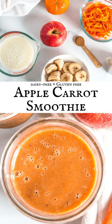 Healthy Veggie Smoothies, Banana Juice Recipe, Carrot Smoothie Recipe, Apple Cinnamon Smoothie, Raw Vegan Smoothie, Apple Smoothie Recipes, Cinnamon Smoothie, Carrot Smoothie, Veggie Smoothies