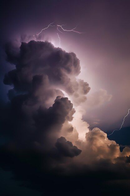 Dark cloudy sky with lightning flash in ... | Premium Photo #Freepik #photo #thunderstorm #storm #dark-clouds #storm-clouds Thunderstorm Illustration, Gaia Aesthetic, Sky With Lightning, Thunderstorm Aesthetic, Lightning Aesthetic, Tornado Clouds, Dark Cloudy Sky, Thunder Sky, Lightning Clouds